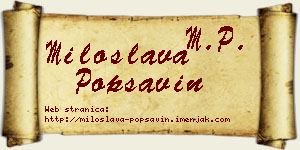 Miloslava Popsavin vizit kartica